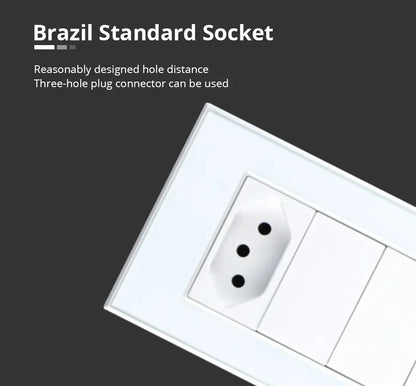 Zemismart Zigbee Smart 10A 20A Brazil Socket Light Switch with Outlets Work with Tuya Smart Life App Alexa Google Home Control