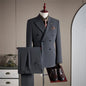 High-quality Groom Wedding Suit, Fashionable and Stylish Dress, Men's Business Double-Breasted Suit Set, Men's Three-Piece Set