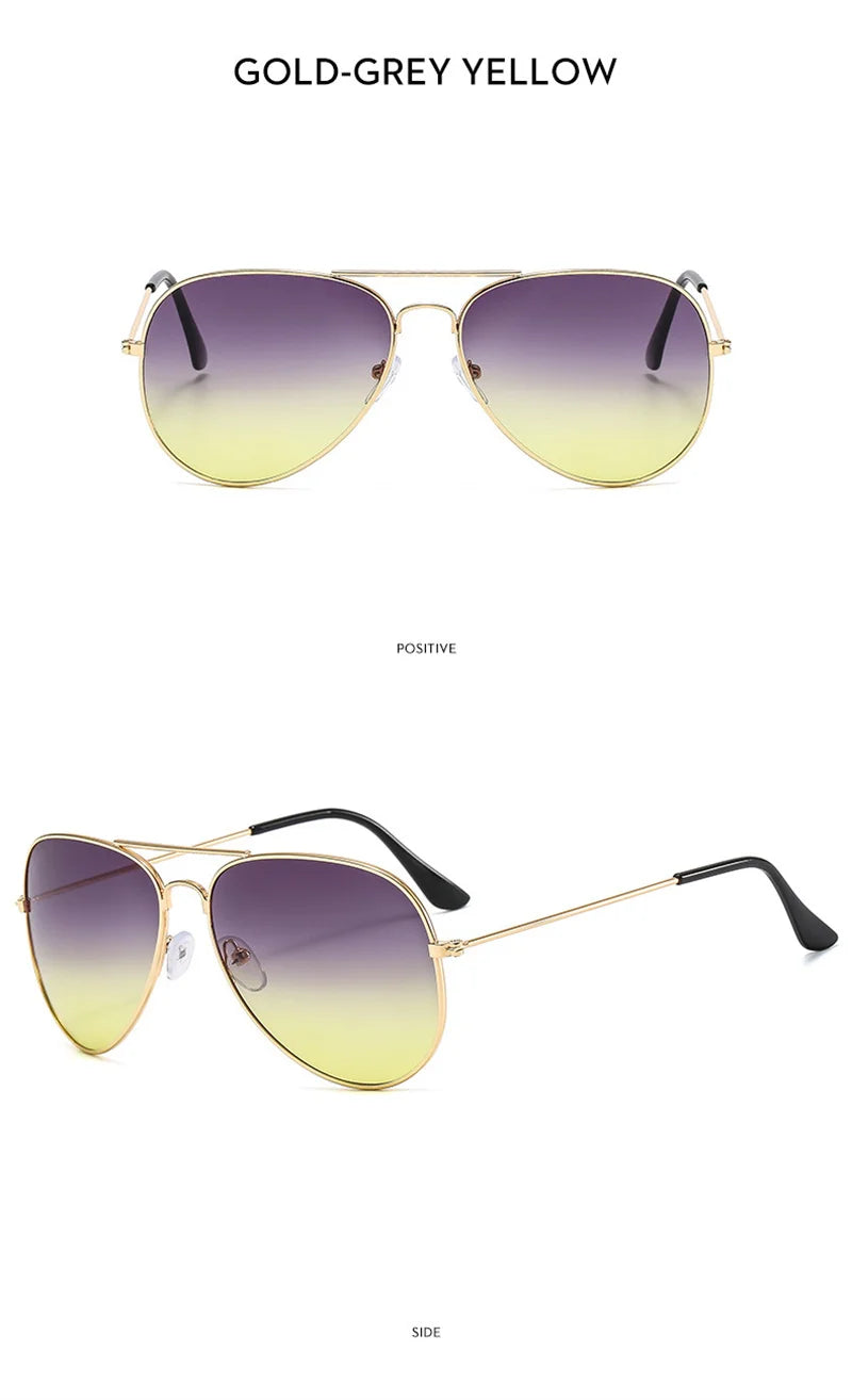 New Double Bridge Sunglasse for Woman Men Alloy Frame 2026 Gradient Lens Sun Glasses Female Oculos Male Outdoor Fashion Eyewear