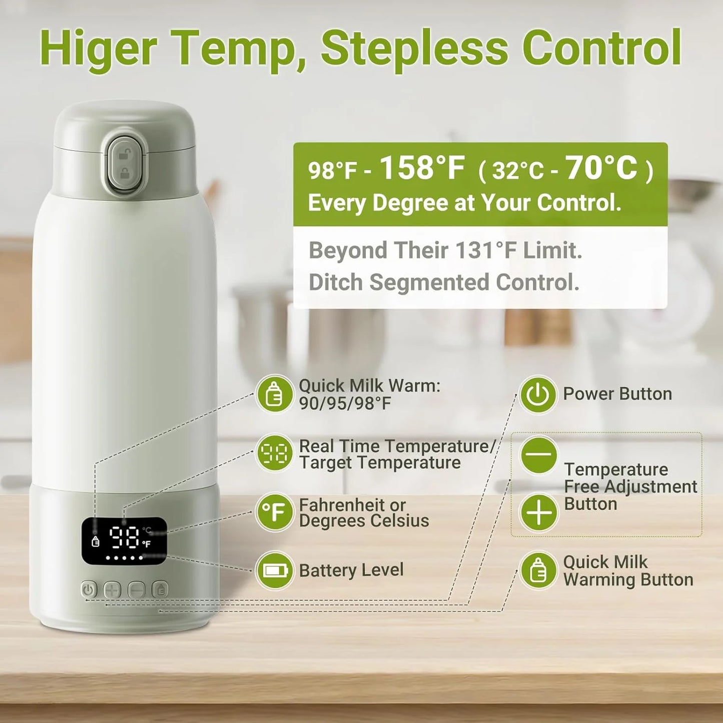 USB Interface 500ml Milk Warmer, Insulated Cup, Milk Coffee Heater, Heating Cup Suitable for Outdoor Sports, Gift for Family