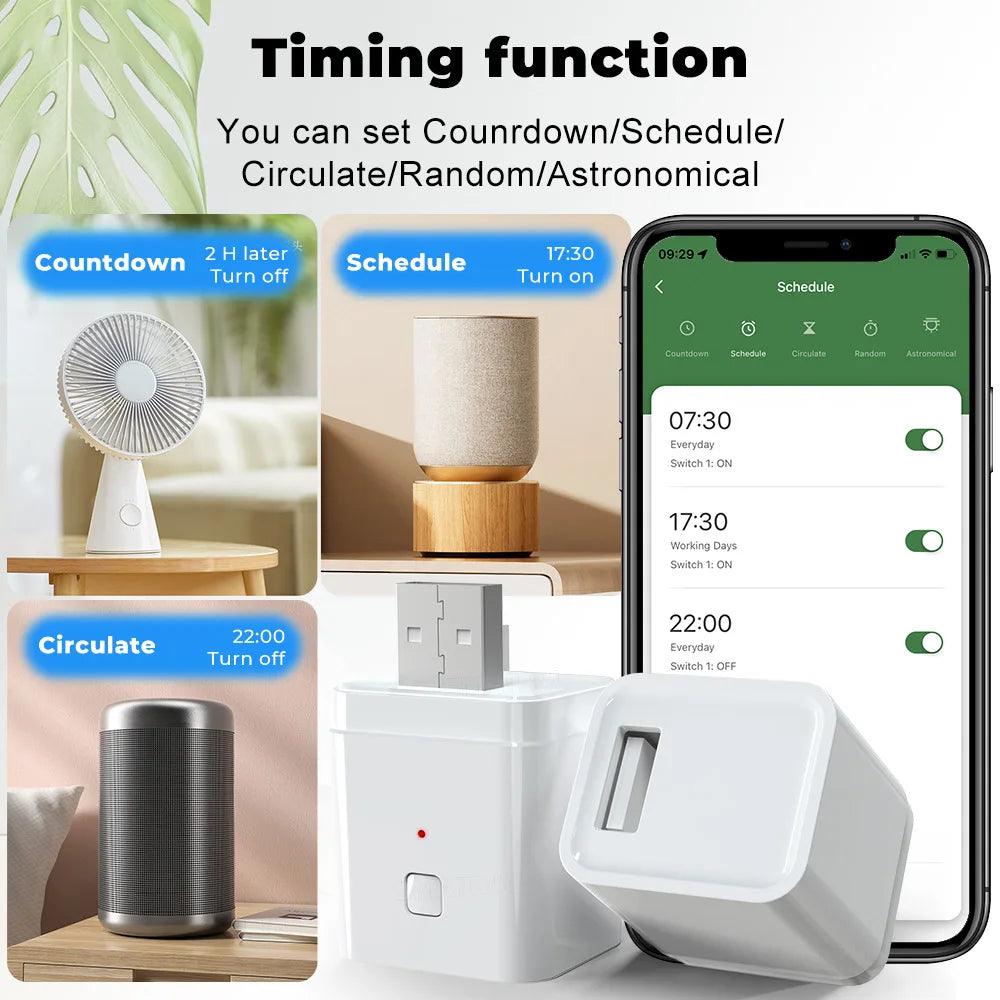 Tuya Smart WiFi/Zigbee Micro 1 2 3 USB Adaptor Switch 5V Mini USB Power Adaptor Smart Life Control Via Alexa Google Yandex alice