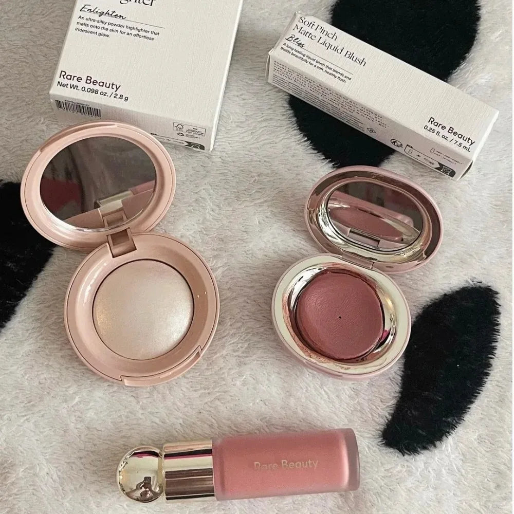 Rare Beauty Liquid Blush Shimmer Powder Blush Elastic Blush Easy-to-Blend Blush Lipstick Highlighter Long-Lasting Makeup Natura