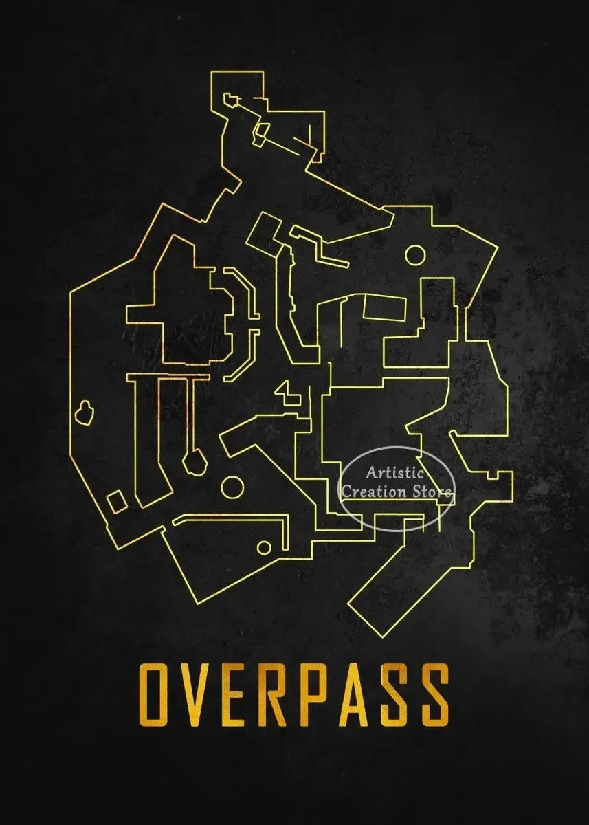 Cs Go Maps Poster First Person Shooter Game Dust 2 Nuke Map Black Print Canvas Painting Wall Pictures for Game Room Wall Decor