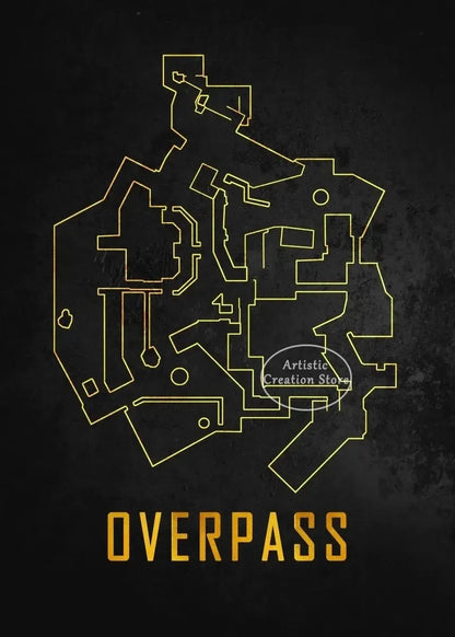 Cs Go Maps Poster First Person Shooter Game Dust 2 Nuke Map Black Print Canvas Painting Wall Pictures for Game Room Wall Decor