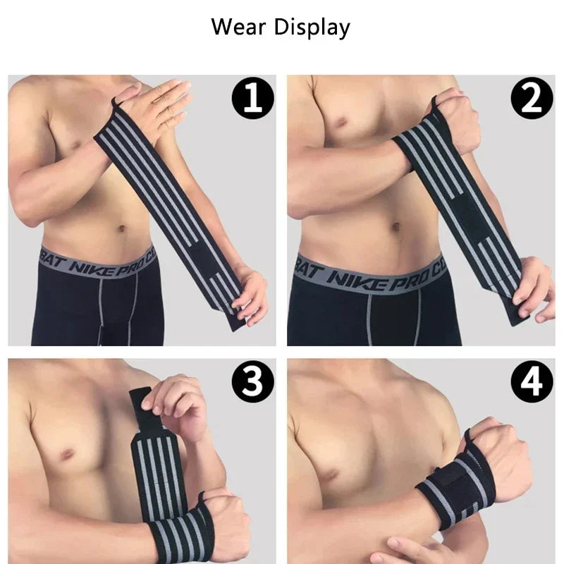 1PC Elastic Exercise Wrist Pressure Strap Weight Lifting Sports Wrist Bandage Wrap Wrist Guard Against Sprain for Men Women