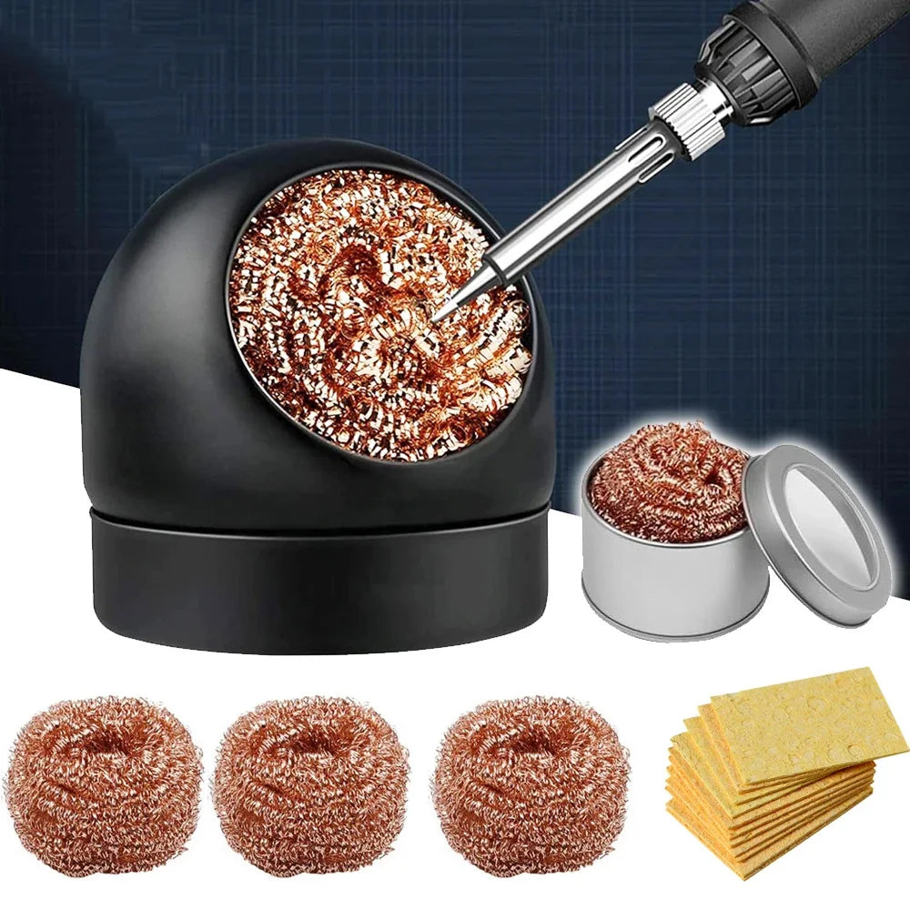Soldering Iron Tip Cleaner Desoldering Cleaning Ball Tin Remover Soldering Iron Mesh Filter Welding Metal Wire Stand Steel Ball
