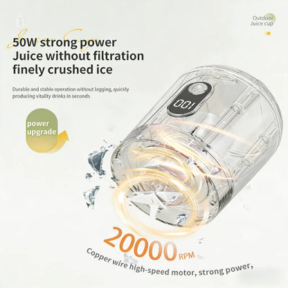 Portable 600ML Juicer Cup 12 Blades for Shakes Smoothies Rechargeable USB Traveling Fruit Juicer Double Cup Fruit Blender