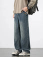 Spring Autumn American Retro Straight Jeans Men Streetwear Korean Fashion Loose Baggy Wide Leg Denim Pants Male Casual Trousers