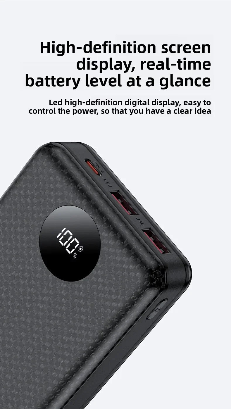 22.5W Fast Charging & Wireless Charging 18650 Battery Power Case - 8x18650 Battery Holder with Outdoor Camping LED Light
