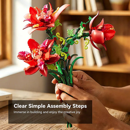 2026 New Moc 505 Pcs Bouquet Model Assembly Building Block Educational Adults Kid Toys Flowers Bricks Set Desktop Ornament Gifts