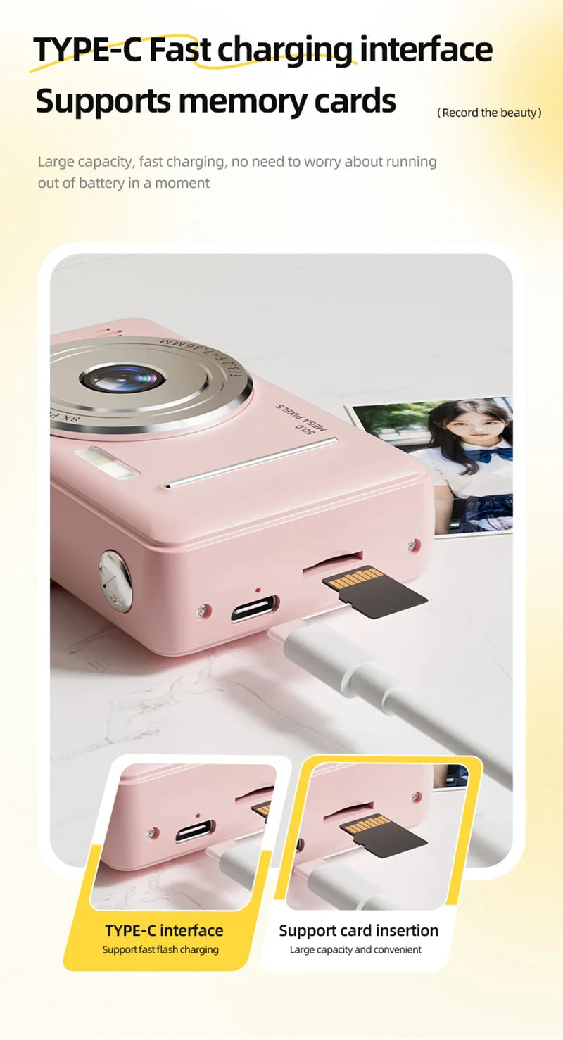 Xiaomi Retro 4K CCD Camera 50MP Auto Focus Dual Flash 8x Zoom Portable Student Vlog Camera for Beginners Travel Gift Photography