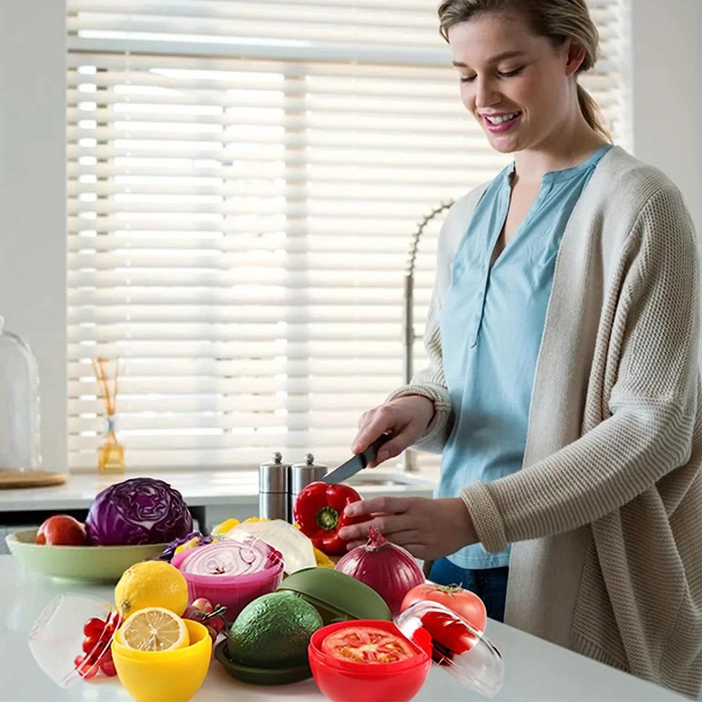 Plastic Food Storage Box Vegetable Fruit Sealed Box Kitchen Crisper Containers Onion Garlic Green Pepper Fresh Storage Tools