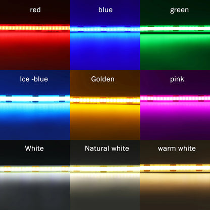 8MM COB Led Strip 5V with Motion Sensor Battery Powered 320LEDs/M Led Induction Night Light Warm White Red Ice Blue Green Yellow