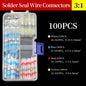 10 ~ 500pcs Solder Seal  Wire Connectors Kit Heat Shrink Butt Crimp Terminals Waterproof Electrical Cable Splice Connector