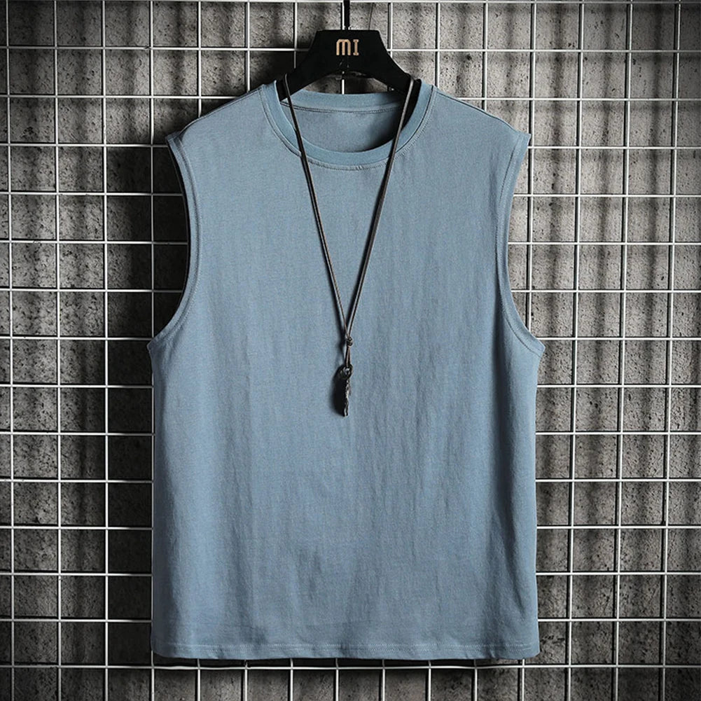 Men's Vest Sleeveless Muscle Tee Solid Blank Tank Breathable Comfortable T Shirt Hot Summer Gym Top