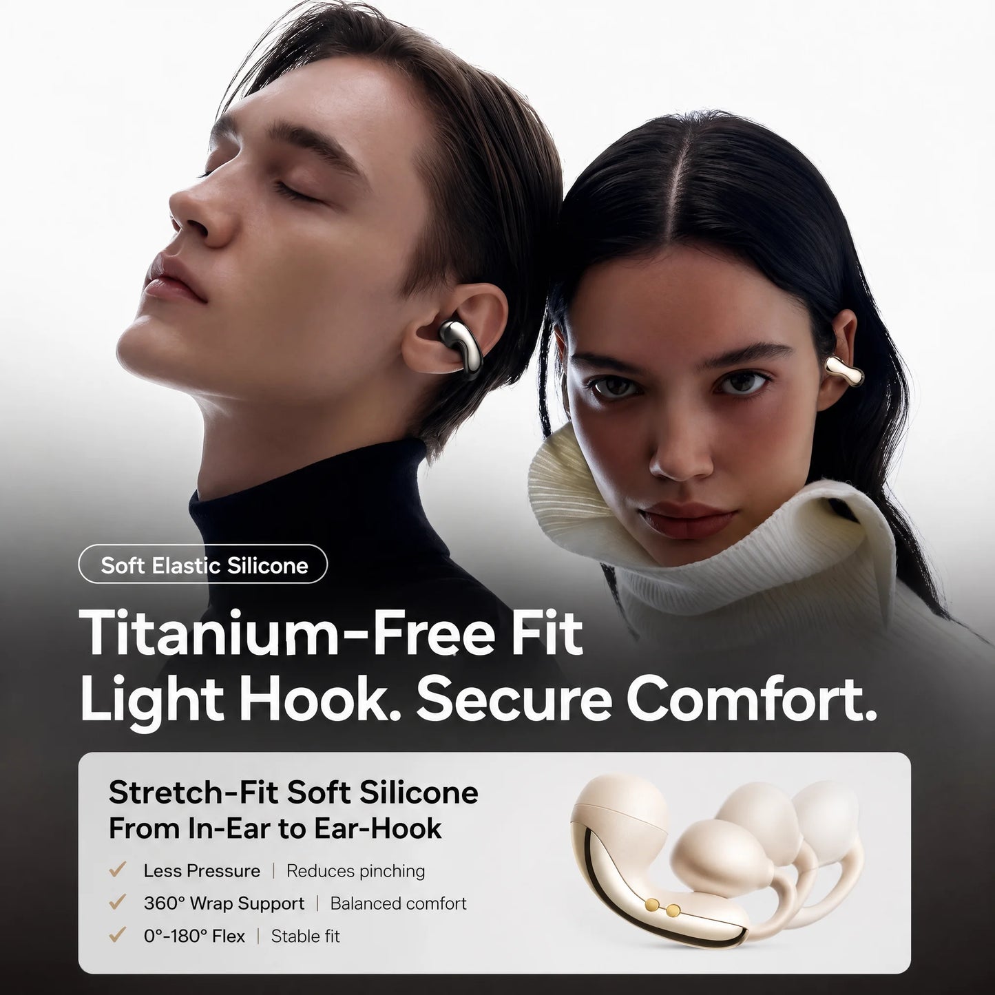 MONOISE Q8 AI Translation Earbuds Wireless Bluetooth 115 Languages Real Time Translator Semi In Ear Headphones with Mic