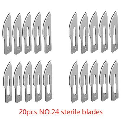 20-100pcs Sterile Carbon Steel Surgical Blades Scalpel Knife for DIY Cutting Phone Repair Carving Animal Grooming Maintenance