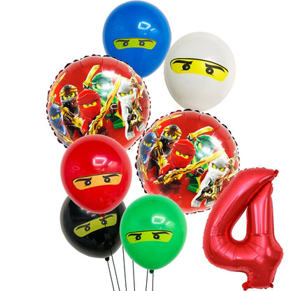 Ninja Birthday Party Decoration Tableware Set Tablecloth Plate Balloon  Cups Napkins Backdrop Banner Cake Toppers Party Supplies