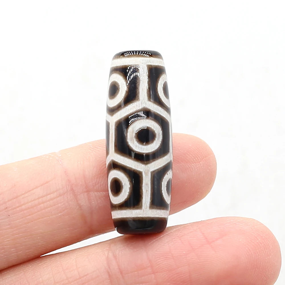 Natural Stone Bead Tibetans Divination Pattern Natural Agates Loose Bead for Women Making DIY Jewerly Necklace Gift 12x30mm