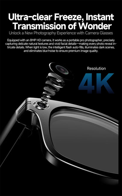 Smart Glasses With 800W Intelligent Translation Al Voice Wake-up Intelligent Q&A Interaction Call Noise Reduction EIS Anti Shake