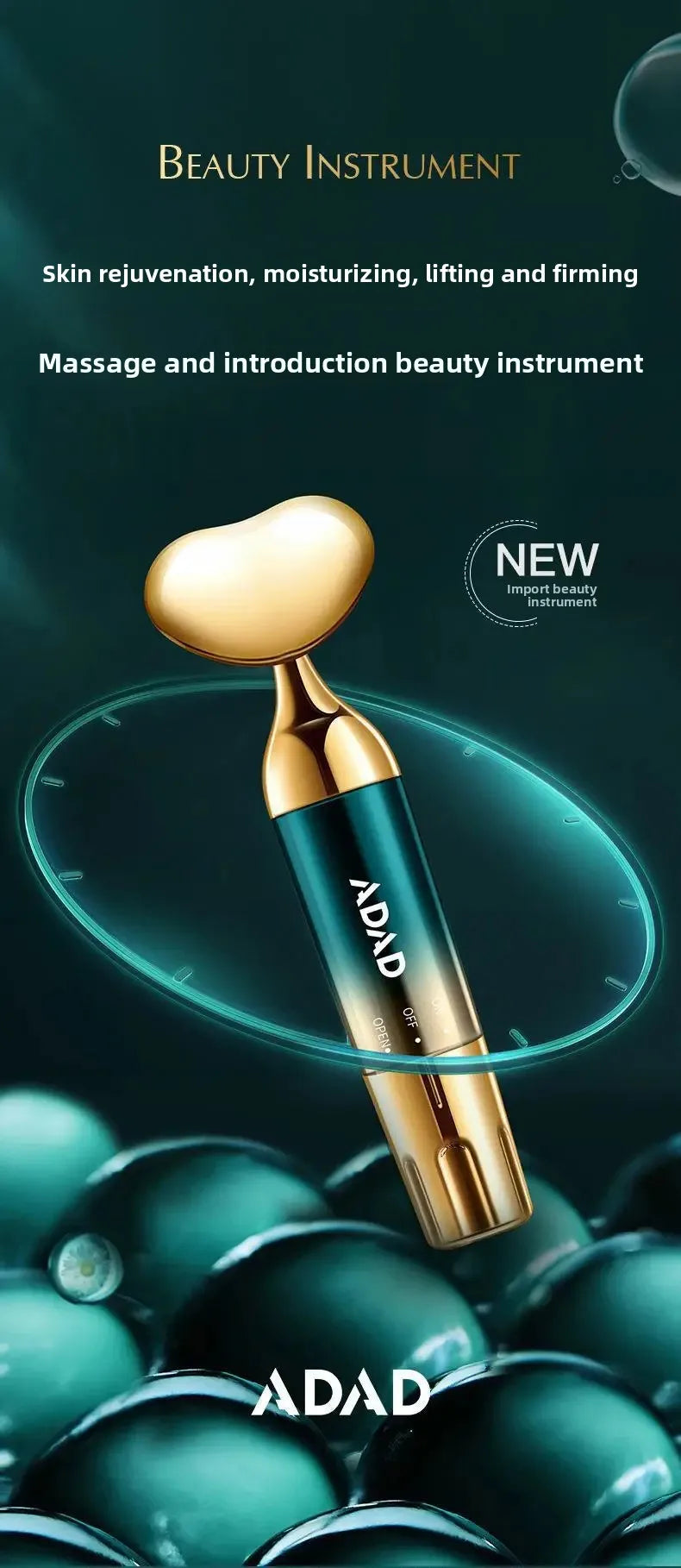 Electric Facial Beauty Devices Face Lifting Anti Wrinkle Facial Eye Massage with Face Cream Introducer Skin Rejuvenation Care