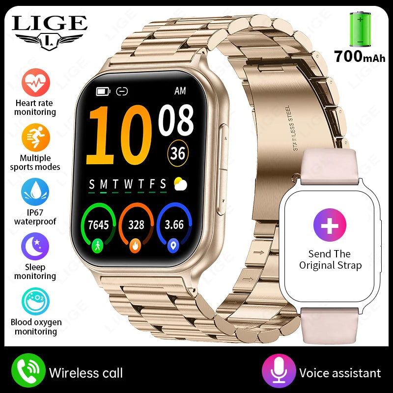 1.83" Smart Watch Sleep Heart Rate Monitor BT Call Messages Notifications Sports Fitness Tracker Watch for Women Men Android iOS