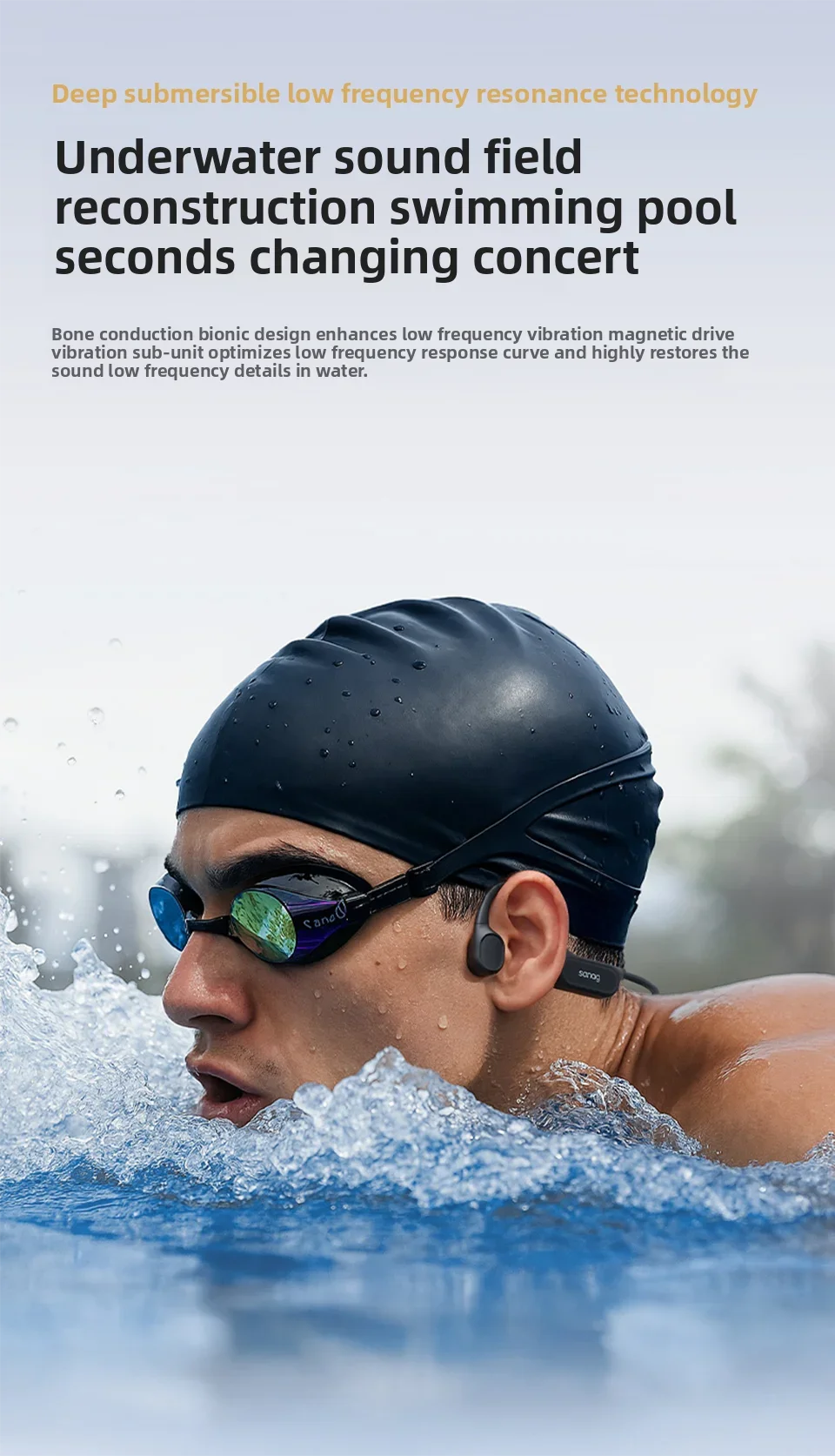 Sanag Bone Conduction Bluetooth Earphone 32GB Memory IPX8 Swimming Headphones Flash-sale Wireless Headset MP3 Earbuds