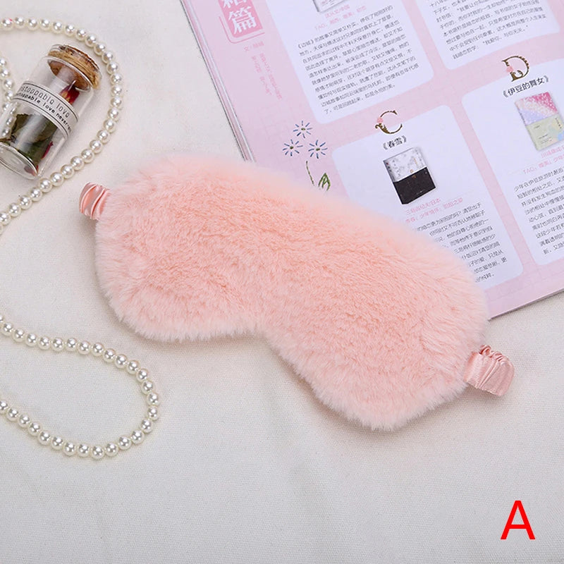 1Pc Sleeping Mask Sleeping Blindfold Soft Plush Eye Masks Cute Love Cloud Eye Cover Plush Mask Eyepatch Nap Health Eye Cover