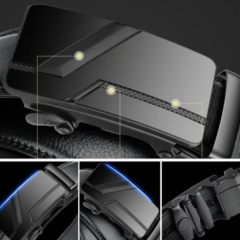 New Men's Belt PU Leather Belt Business High Quality Fashion Male Belt Automatic Buckle Belt for Popular