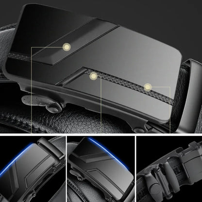 New Men's Belt PU Leather Belt Business High Quality Fashion Male Belt Automatic Buckle Belt for Popular