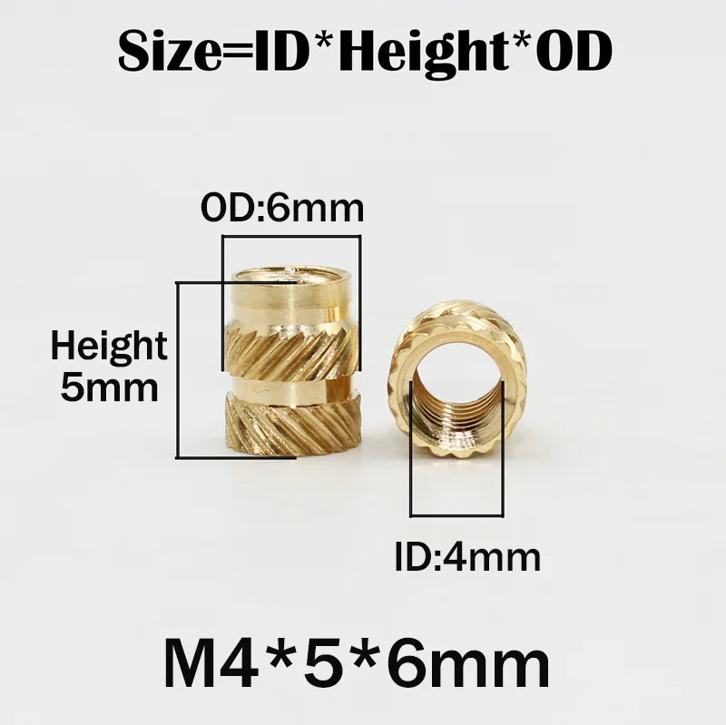 Brass Heat Set Insert Nut Tool Soldering Iron Hot Melt M3 Threaded Inserts Pressed Fit for 3D Printer Plastic Case Insertion Nut