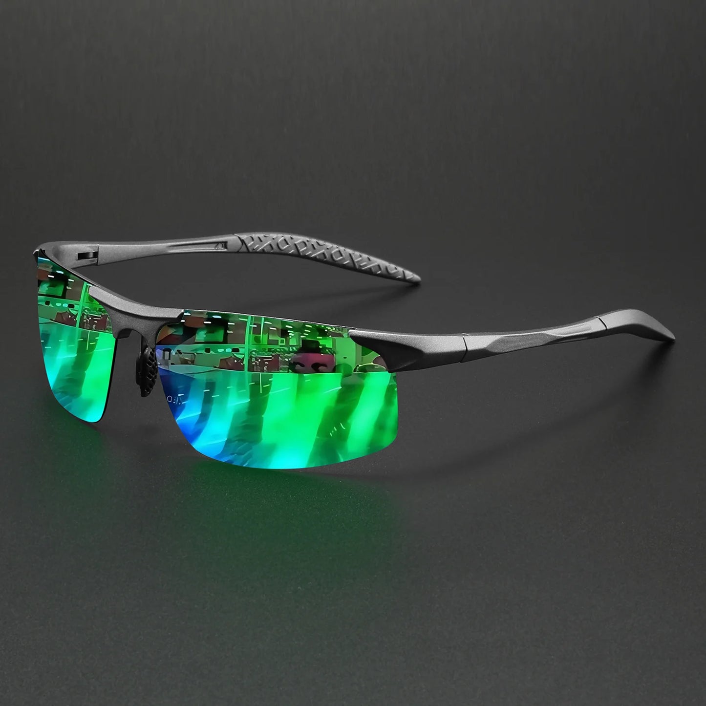 Classic Colorful Semi-Rimless Outdoor Polarized Sunglasses - Spring Hinge, UV400 for Driving, Fishing & Daily Use