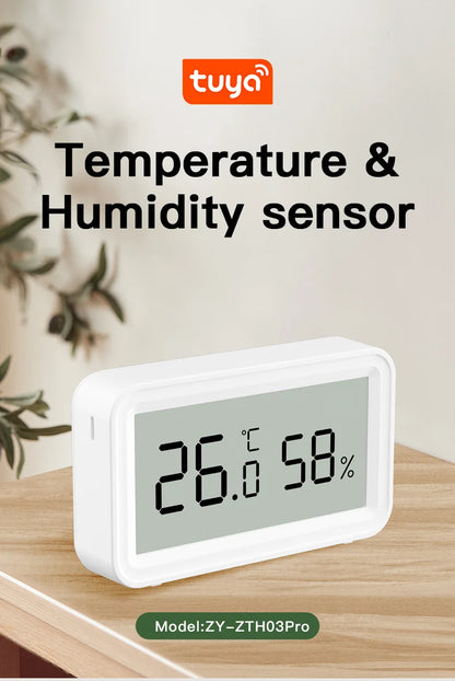 Tuya Zigbee Temperature and Humidity Sensor Thermometer Hygrometer for Smart Home APP Remote Control Support SmartLife