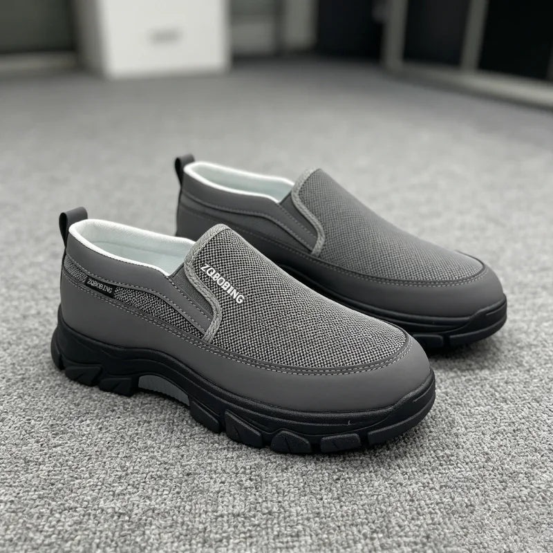 2026 New Men's Loafers Spring Large Size 39-48 Round-Toe Men's Moccasins Slip-On Mature Men's Shoes Simple Lightweight Casual Shoes
