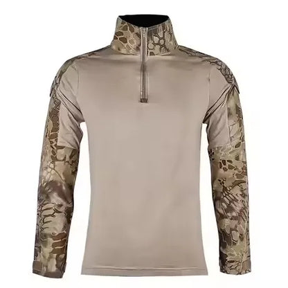 Men's Outdoor Tactical Hiking T-Shirts,Hunting Camouflage Long Sleeve Hunting Climbing Shirt,Male Breathable Sport Clothes