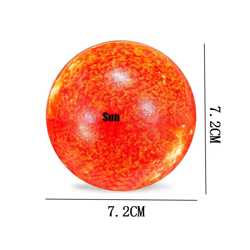 Novelty Gift Moon Sun Stress Relief Squeeze Soft Foam Ball Solar System Kids Toys Educational Antiestrés Juguetes