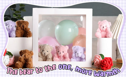 12-48Pcs Mini Plush Bears 4 Inch Small Bear Stuffed Animal Toys Tiny Fuzzy Bear Soft Bear Stuffed Doll for Birthday Party Favors
