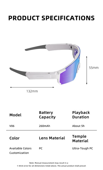 New AI Smart Glasses With Camera 1200P Video Recording Anti-Shake Shooting Sunglasses Bicycle Riding Windproof Goggles Men Women