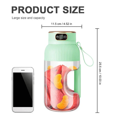 1000ml Portable Juice Blender, USB Charging Juice Blender, Orange-Lemon Juice Cup, Fruit Smoothie Blender, Kitchen Tools