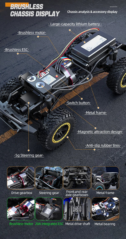 2025 ZLL SG206 PRO/MAX 1:20 2.4G Brushless Four-Wheel Drive Racing Climbing Cool Light Remote Control High-Speed Toy Car Gift