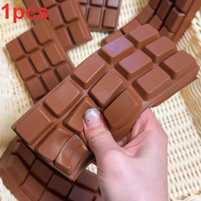 1/3PCS Simulated Chocolate Squishy Squeeze Toy PU Soft Slow Rebound Fidget Toys Stress Relief Sensory Squeeze Toys@