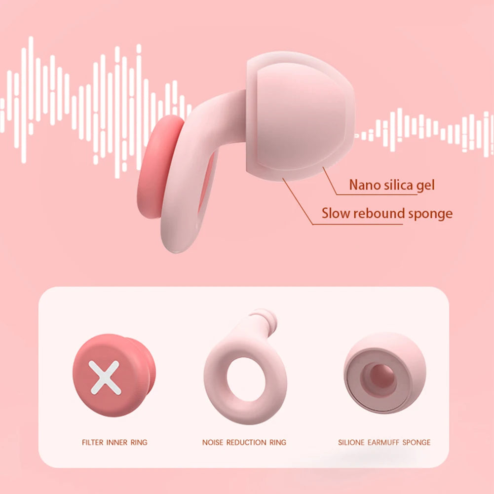 Soft Silicone Ear Plugs Professional Soundproof Noise Reduction Earplugs Sound Insulation Ear Protector Sleeping Earplugs