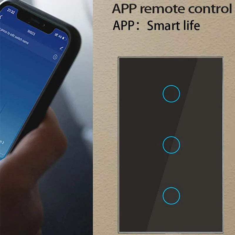 Wifi smart switch Suitable for EWelink App Bluetooth RF Alexa Google voice control No neutral wire Install Touch light switch