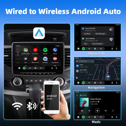 EKIY 2in1 Wireless CarPlay Dongle Wireless Android Auto Adapter Car Intelligent Systems AI Smart Box For Car With Wired CarPlay