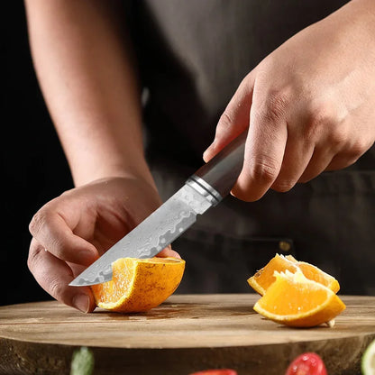 Wood Handle Damascus Steel Boning Fruit KnifeDamascus Knife BBQ Cleaver Meat Vegetables Slicing Fish Kitchen Knives Chef Knife