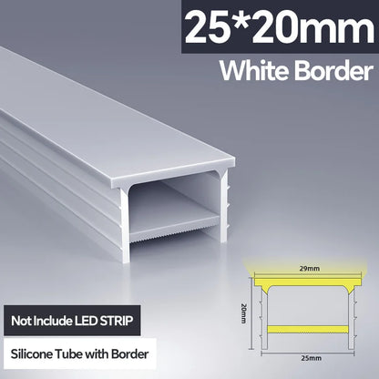 1M-10M LED Neon Rope Tube Soft Silicone Diffuser Channel Black/White Flexible Ribbon Strip Light for Recessed Channel