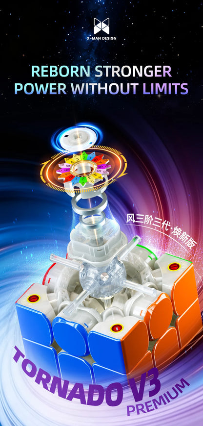 [JudyCube] QiYi X-Man Tornado V3M Premium Pioneer UV Magnetic Magic Speed Cube Qiyi SaoCube Tornado V3 M Flagship Puzzle Toy