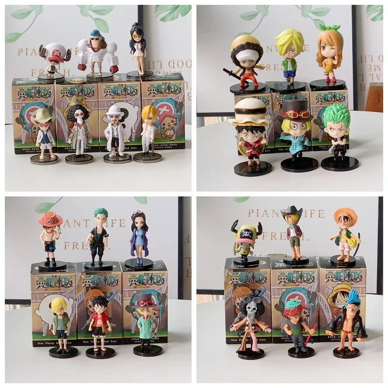 6 pcs anime action figure set PVC Luffy new action model collectible decoration doll kids toys for Christmas gifts