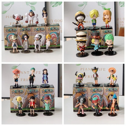 6 pcs anime action figure set PVC Luffy new action model collectible decoration doll kids toys for Christmas gifts