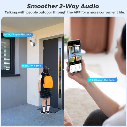 4K 8MP PTZ WIFI Camera Dual Lens Dual Screen 4X Digital Zoom IP Camera 10MP HD Auto Tracking Outdoor CCTV Surveillance O-KAM Pro